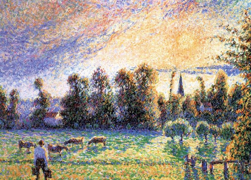 Sunset, Camille Pissarro